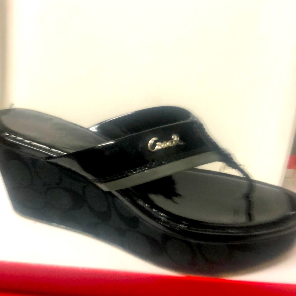 Coach black sandals